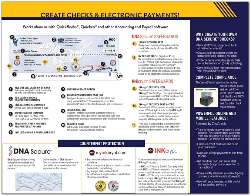 VersaCheck X1 Gold 2023 - Finance and Check Creation Software [PC Download]