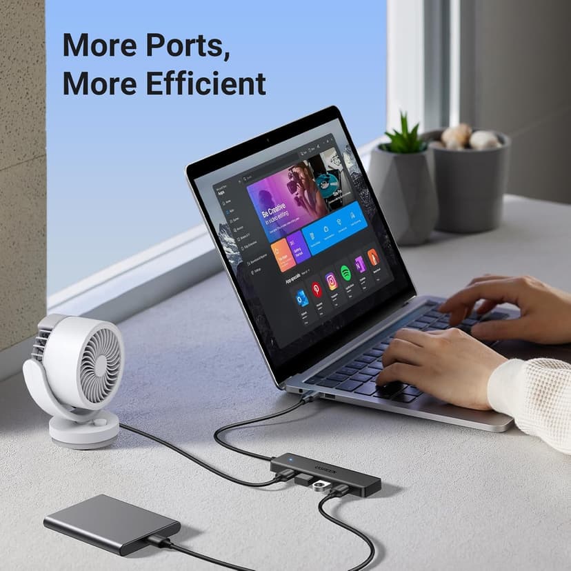 UGREEN USB 3.0 Hub, 4 Ports USB A Splitter Ultra-Slim USB Expander for Mouse, Keyboard, Flash Drive, U Disk, Printer Compatible with Laptop, Desktop PC, Xbox, PS5, and More