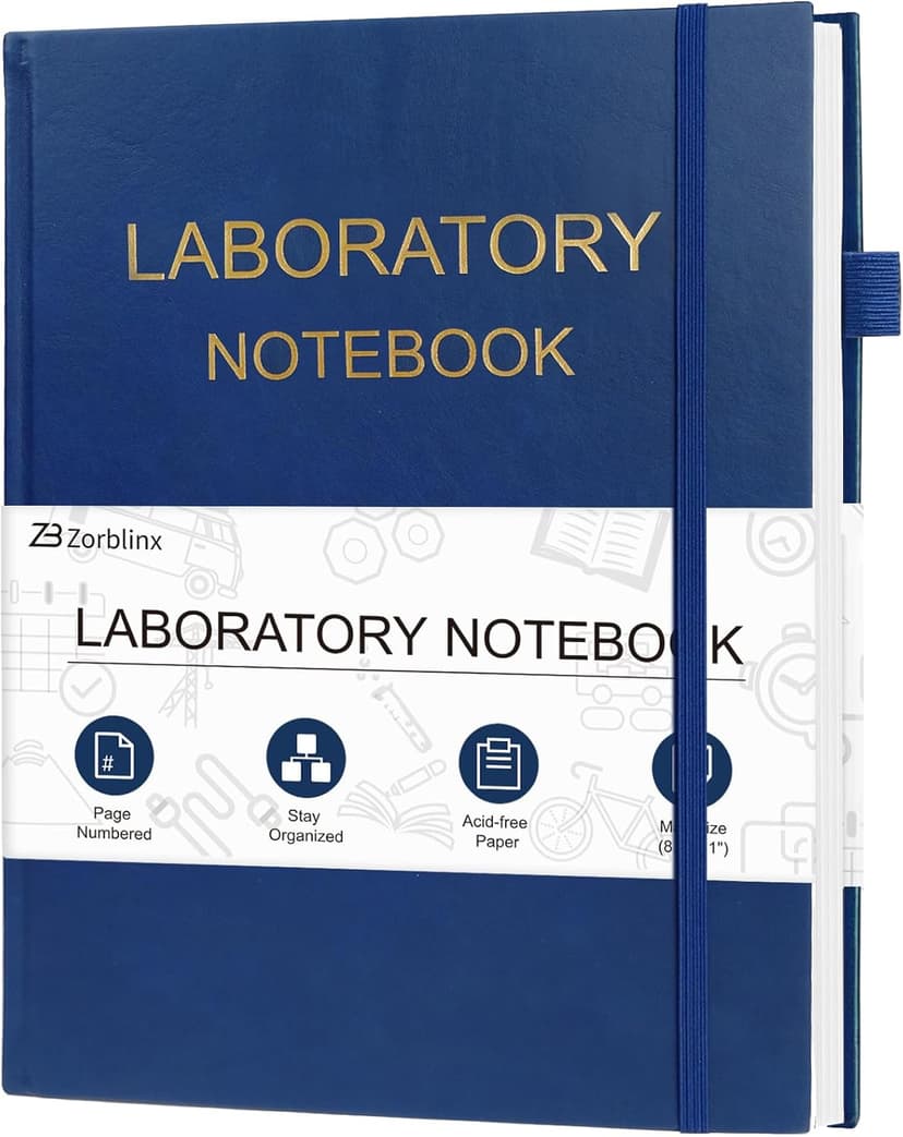 Lab Notebook - Chemistry Laboratory Notebook for Student, Professional Engineering Paper Notebooks for Work 8.5" X 11", Grid Notebook Quad Ruled Science Lab Book for Graphing - Blue