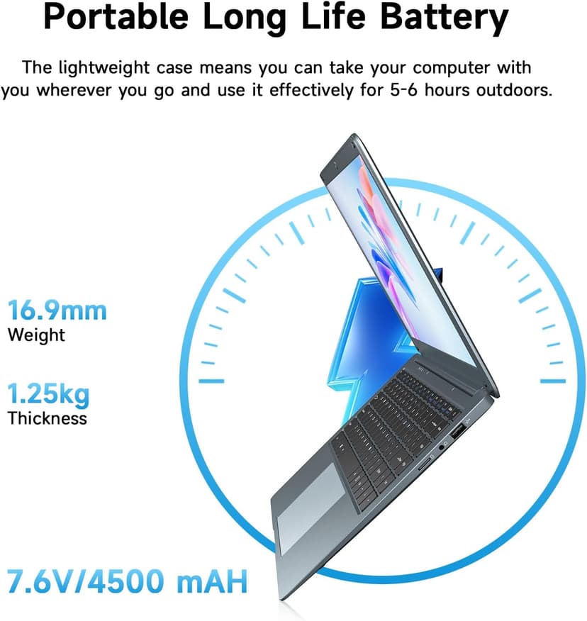 14 Inch Laptop-Computer, Intel Celeron N3350 (Up to 2.4GHz), 6GB LPDDR4 RAM 320GB Storage, WI-FI 5, BT5.0, HD Camera, 34Wh Battery, Windows 10 Laptop for Home & Study, Lightweight