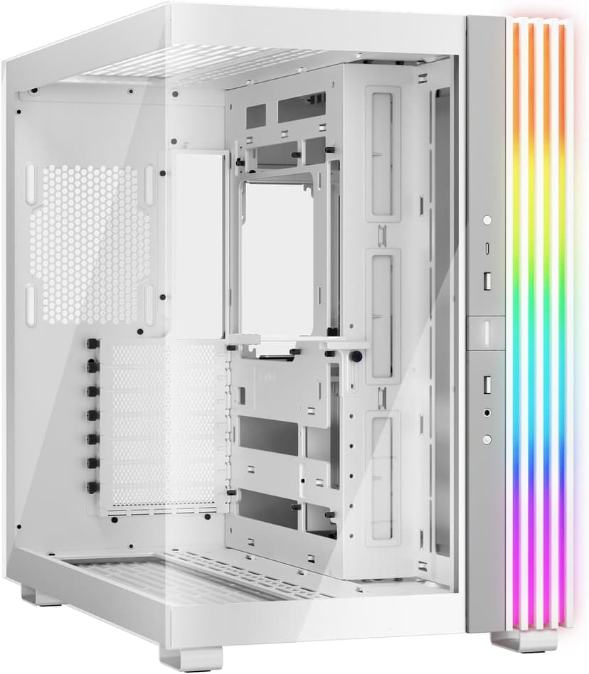 be quiet! Light Base 600 DX White PC Case | Fully Windowed Front and Side Panel | Dual Chamber | ARGB LED Strip | Inverted and Horizontal Layout Customizable | BGW66