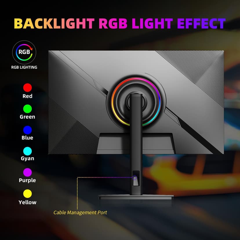 27 Inch QHD 2560 x 1440 Gaming Monitor, 180Hz (Up to 200Hz),1ms GTG, Fast IPS, DCI-P3 93%, High Brightness 450cd/㎡, G-Sync, Height Adjustable Vertical Stand, Speakers, DP/HDMI, 144Hz 2K Monitor