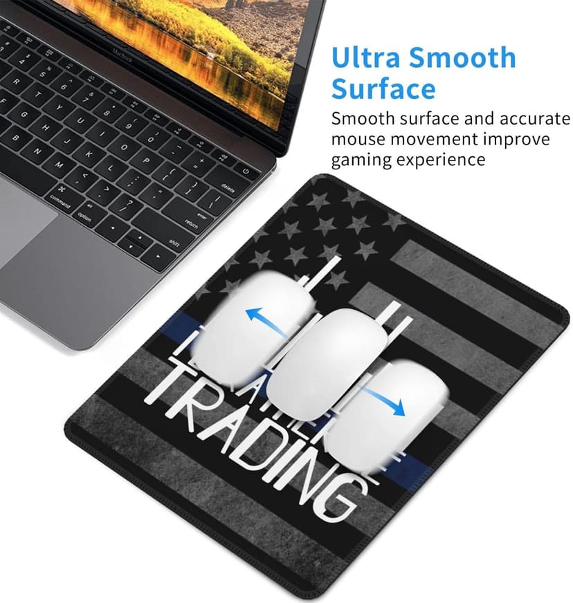 I'd Rather Be Trading Traders Forex Stocks Day Mouse Pad Durable Green and Environmentally Friendly Locked Edge for Men Women