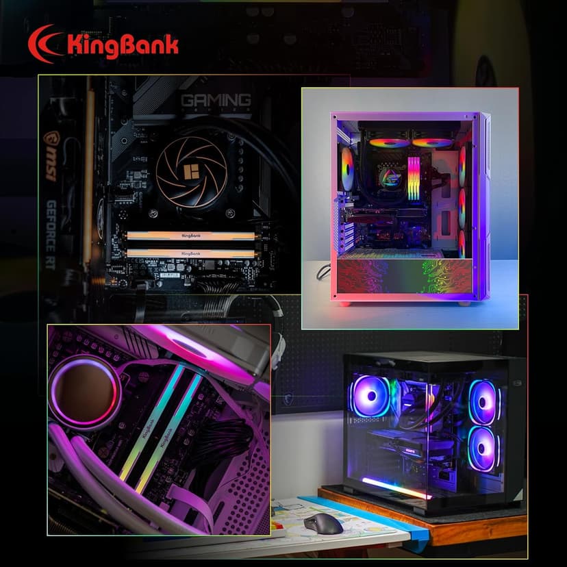 RGB Desktop Computer Memory Ram DDR4 16GB(2x8GB) 3200MHz 1.35V CL16 XMP2.0 Overclocking with Heatsink for Desktop Computer Gaming/Office/PS