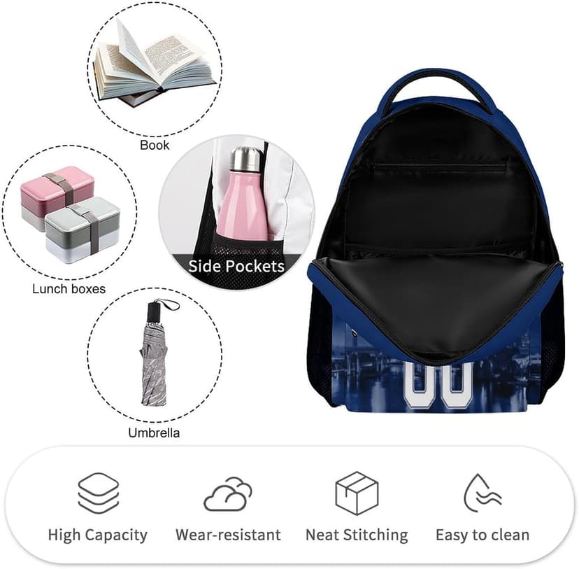 Custom Backpack For Kids Fashion Hockey City Skyline Design Personalized School Bag Best Hockey Fans Gift for Boy Girl