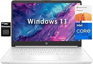 HP 14" HD Student Business Laptop, Intel Quad-Core N4120, 16GB RAM, 384GB Storage, (128GB eMMC+256GB SD Card), 1 Year Office 365, Slim Design, Webcam, HDMI, Bluetooth, WiFi, Win 11 S, Silver