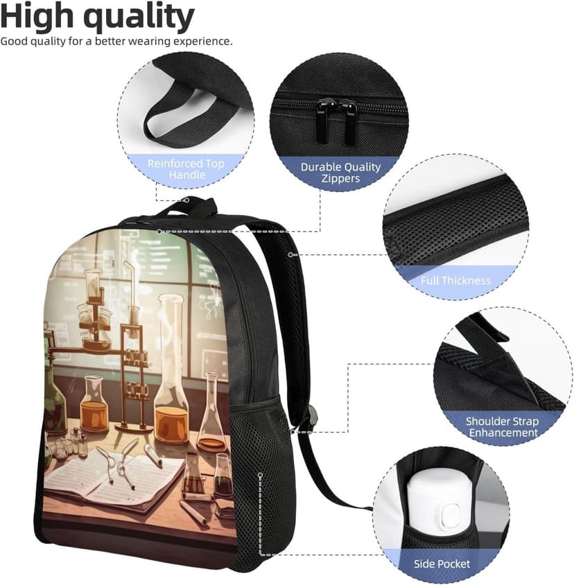 Chemistry Lab Laptop Backpack for Travel Waterproof College Backpack Men Women Laptop Bag Casual Daypack