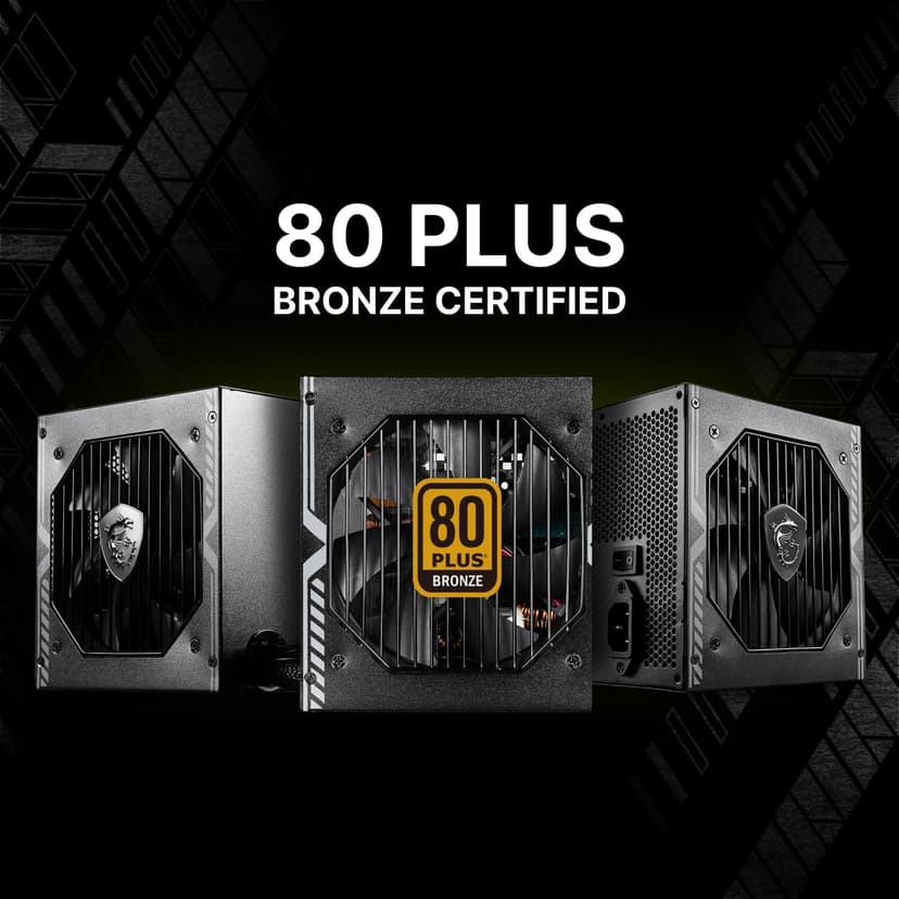 MSI MAG A750BN PCIE 5 Gaming Power Supply - PCIE 5.1 Ready - 80 Plus BronzeCertified 750w - Compact Size - ATX PSU