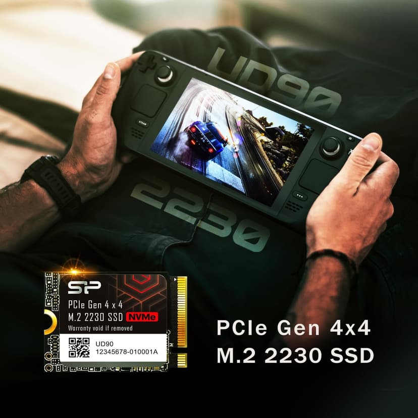 Silicon Power SU01KGBP44UD9007MM SSD UD90 2230 NVMe 4.0 Gen4 PCIe M.2 R/W up to 5000/3200MB/s Compatible with Steam Deck