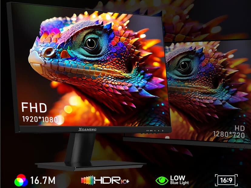 24 Inch Monitor, FHD 100Hz 1080P, IPS 16:9 Frameless Computer Monitor, 99% sRGB, Low Blue Light Eye Care, FreeSync, PC Screen Built-in Speakers, HDMI VGA Display, VESA, Tilt Adjustable, Black