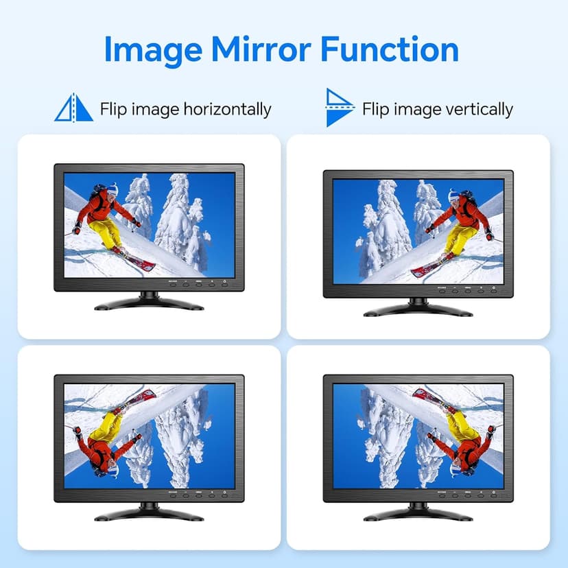 Eyoyo 10.1 inch Security Monitor 1366x768 Resolution, Small HDMI Monitor Supporting HDMI VGA AV BNC USB Input, Small Screen with Built-in Speakers for PC CCTV Camera NVR