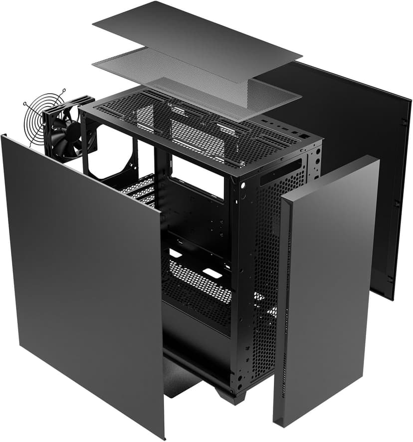 DARKROCK ES1 Silence Edition Black E-ATX PC Case - Noise-Reducing Material Side Panels,3 x Pre-Installed Non-RGB Fans with Fan Ducts,Magnetic Dust Filters,Type-C Ready.