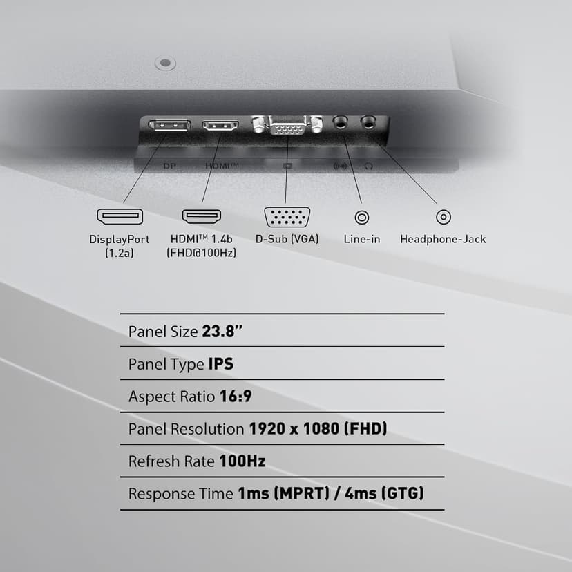 MSI PRO MP245PG, 24-inch IPS 1920 x 1080 (FHD) Computer Monitor, 100Hz, Adaptive-Synch, EPEAT Silver, HDMI, DisplayPort, VESA Mountable, Tilt, Height Adjustable, Speaker, 1ms, Black