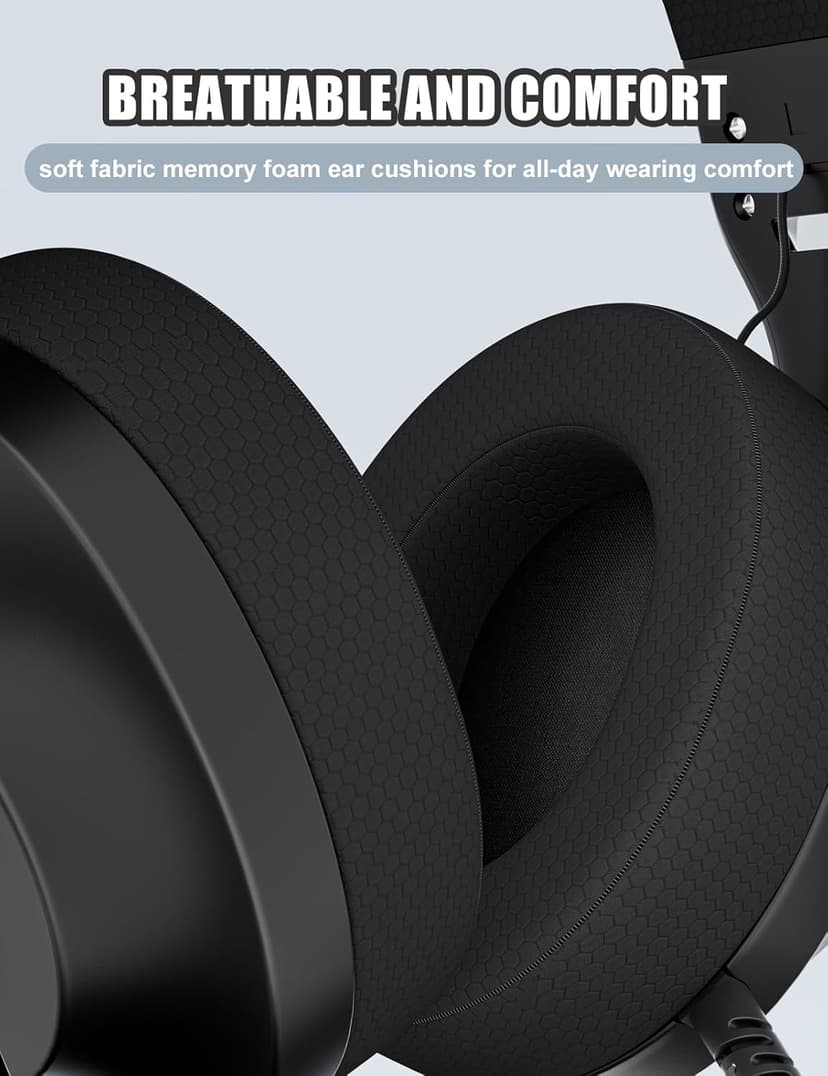 S30 Gaming Headset with Microphone,198g Lightweight Design, Wired Gaming Headphones for Xbox, Xbox Series X|S, PS5, PS4, Switch, PC, Noise Cancelling Mic, Soft Earmuffs (Black)