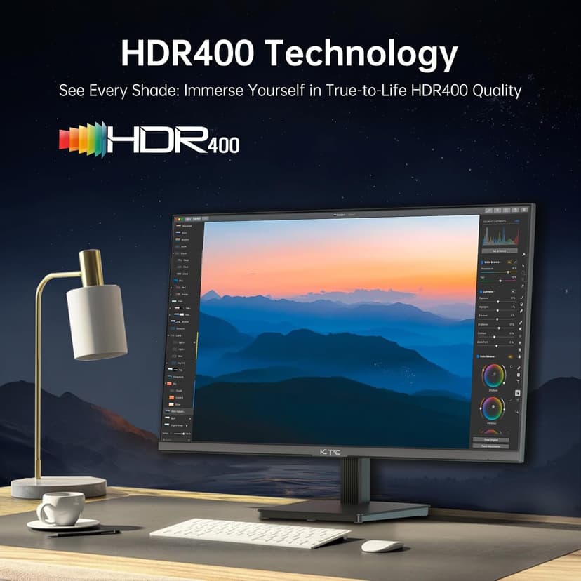 27 Inch 4K UHD(3840 * 2160) Computer Monitor - IPS Monitor, 60hz, HDR400, Anti-Blue Light Screen, DCI-P3 95% 125% sRGB, Support FreeSync and GSync, PC Monitor for Design, Work,Casual Gaming