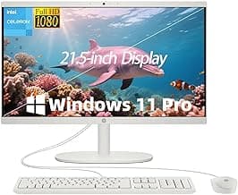 HP 2025 All-in-One Computer | 32GB RAM & 1TB SSD | 21.5" FHD VA Display | Intel Celeron J4025 | Windows 11 Pro | UHD Graphics 600 | Wi-Fi 6 | Student & Business | White