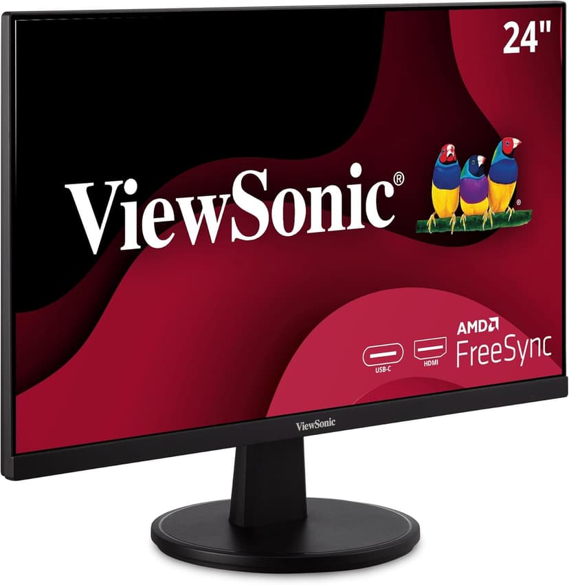 ViewSonic VA2447-MHU 24 Inch Full HD 1080p USB C Monitor with Ultra-Thin Bezel, FreeSync, 100Hz, Eye Care, HDMI, VGA Inputs for Home and Office