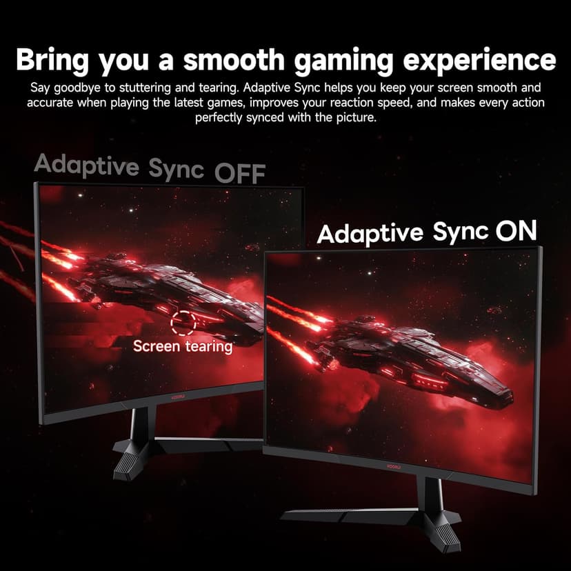 KOORUI 27 inch Curved Gaming Monitor 180Hz FHD 1080P Computer Monitor,VA 1500R Display,Eye Care,Adaptive Sync,DisplayPort1.2& HDMI2.0,VESA Compatible,Tilt Adjustable,Black