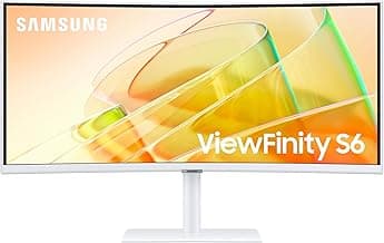 Samsung 34” ViewFinity (S65TC) Series Ultra-WQHD 1000R Curved Computer Monitor, HDR10, 100Hz, AMD FreeSync, Thunderbolt 4, Height Adjustable Stand, Built-in Speakers, Eye Care, LS34C650TANXGO, 2024