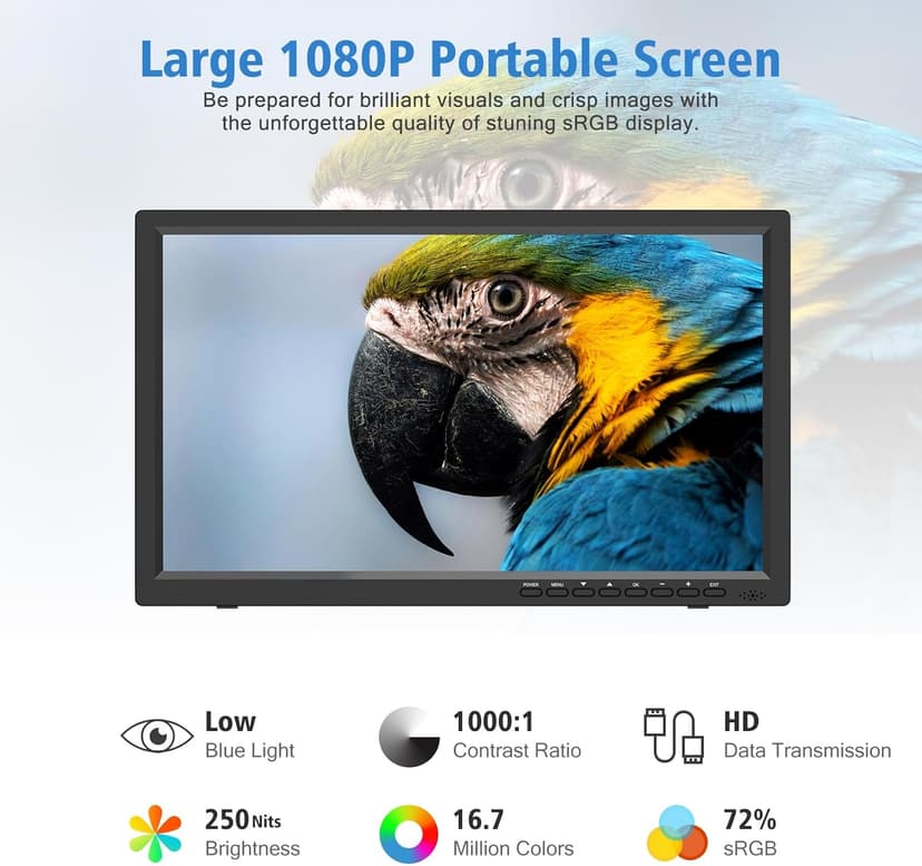 15.6-inch HD LED Monitor for Office and Home use