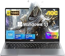Laptop Computer 15.6" Full HD IPS Display Laptop with N97 Processor(Up to 3.6GHz)Work Laptops 16GB RAM 512GB SSD Windows 11 Laptop Business Computer Light&Thin, Metal Shell, Webcam, Type-C, USB3.2