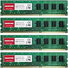 【DDR3 RAM】 GIGASTONE 32GB Kit (4x8GB) DDR3/DDR3L 1600MHz (1333MHz) PC3-12800 (PC3-10600) CL11 1.35V/1.5V 2Rx8 UDIMM 240 Pin Unbuffered Non ECC High Performance PC Desktop Memory Upgrade