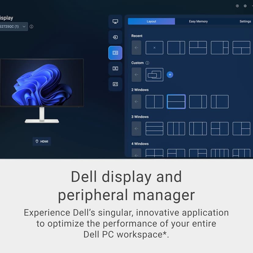 Dell 27 Plus 4K Monitor - S2725QS - 27-inch 4K (3840 x 2160) 120Hz 16:9 Display, IPS Panel, AMD FreeSync Premium, sRGB 99%, Integrated Speakers, 1500:1 Contrast Ratio, Comfortview Plus - Ash White