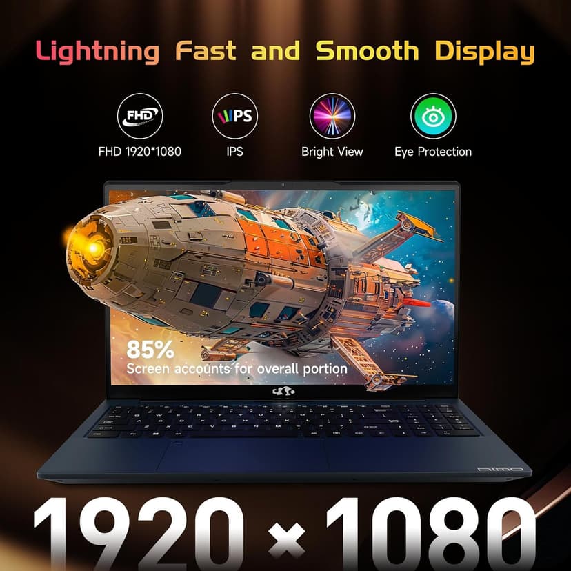 15.6-FHD-Laptop Student-Laptop, 16GB RAM 256GB SSD, Intel Pentium Quad-Core N100 Processor (Up to 3.4GHz) Backlit Keyboard Fingerprint WiFi 6 BT5.2 Business-Laptop, 2 Years Warranty Windows 11 Laptop