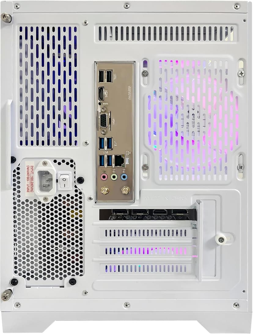 Ocean of Stars Gaming PC Desktop RTX 5070 12GB - AMD Ryzen 7 7700, 32GB DDR5 RAM, 1TB PCIe SSD, WiFi + BT, Windows 11 Pro -RGB Prebuilt Computer - White