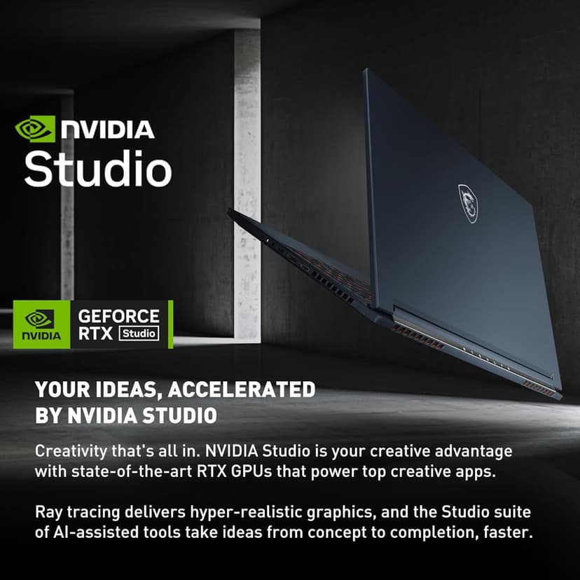 MSI Stealth 16 AI Studio 16” 240Hz QHD+ Gaming Laptop: Intel Core Ultra 9, NVIDIA Geforce RTX 4060, 32GB DDR5, 1TB NVMe SSD, Thunderbolt 4, Cooler Boost Trinity+, Win 11 PRO: Star Blue A1VFG-028US