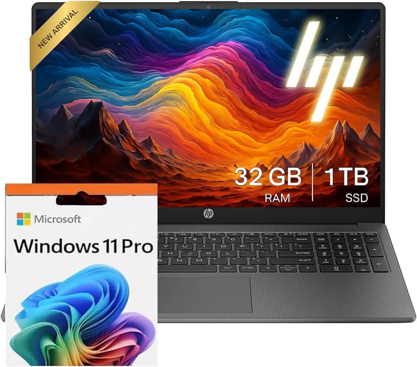 HP 255 G10 Laptop for Home or Work, 32GB RAM, 1TB SSD, 15.6" Full HD, Ryzen 3 7330U (Beat Intel i5-1135G7), HDMI, USB-C, Windows 11 Pro, Business and Fun Ready