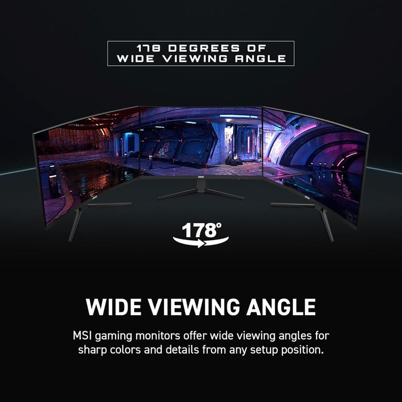msi Full HD Non-Glare 1ms 1920 x 1080 180Hz Refresh Rate Resolution Free Sync 27" Curved Gaming Monitor (G27C3F) - Black