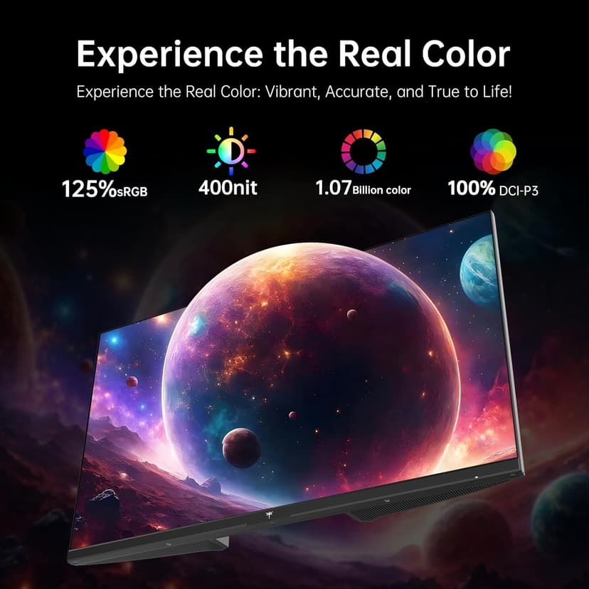 27 Inch 4K UHD(3840 * 2160) Computer Monitor - IPS Monitor, 60hz, HDR400, Anti-Blue Light Screen, DCI-P3 95% 125% sRGB, Support FreeSync and GSync, PC Monitor for Design, Work,Casual Gaming