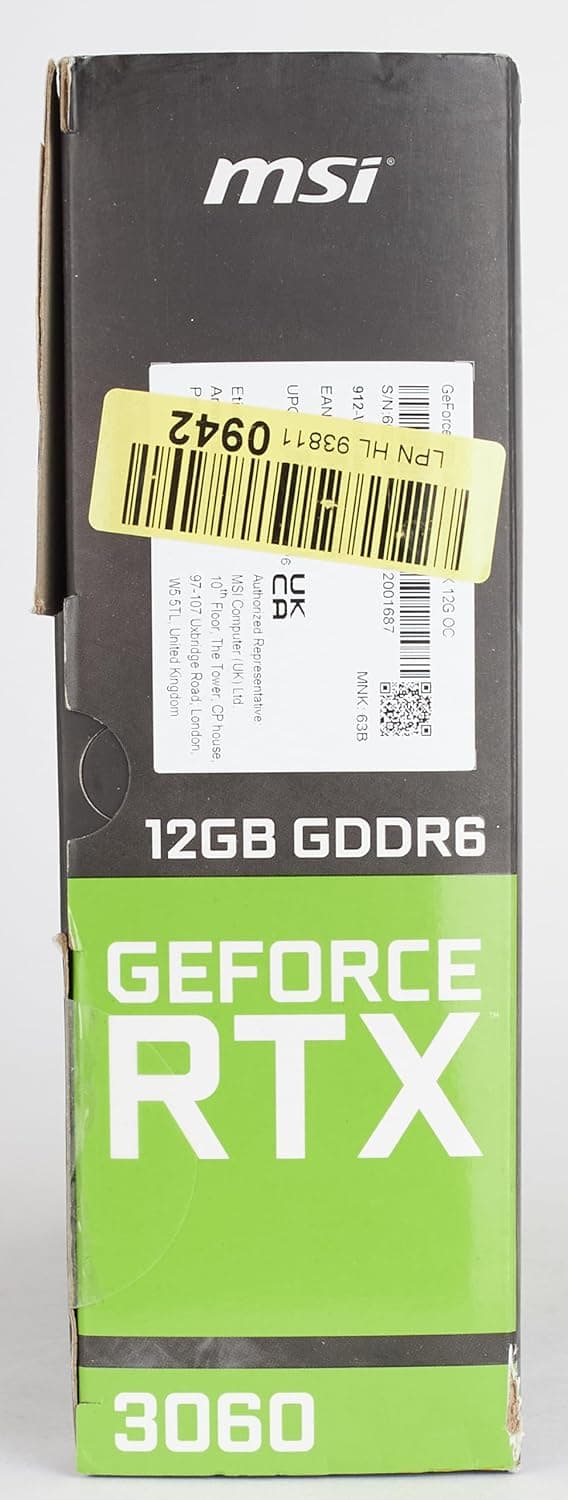 MSI Gaming GeForce RTX 3060 12GB 15 Gbps GDRR6 192-Bit HDMI/DP PCIe 4 Torx Twin Fan Ampere OC Graphics Card