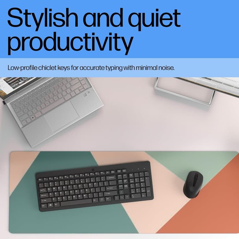 HP 220 Wireless Keyboard - 2.4GHz Connectivity w/Data Encryption - Low-Profile Chiclet Keys - Win/Mac - Laptop, PC Compatible - Shortcut Keys & Num Pad - LED Num, Caps, & Scroll Lock