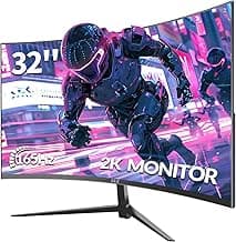 ZZA 32-Inch QHD Curved Gaming Monitor - 2K Resolution, 165Hz Refresh Rate, 1ms Response Time, FreeSync & G-Sync, HDR10, 122% sRGB Coverage, DP/HDMI, VESA Mount Compatible