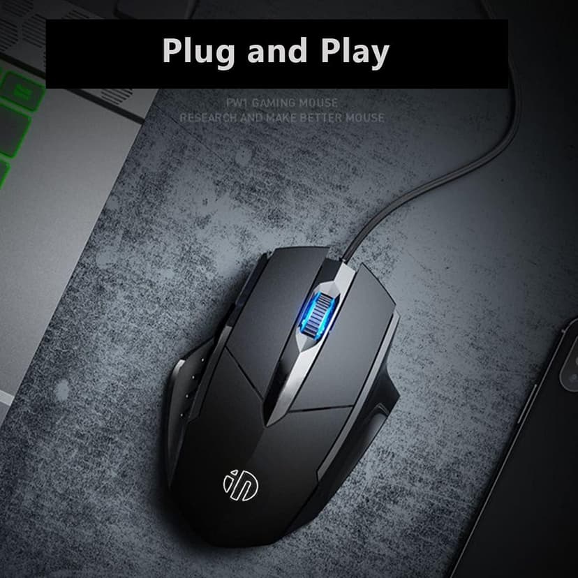 USB Computer Mouse Wired, Silent Click Corded Mouse 3-Button Wired Optical Mouse, Office and Home Mice, Ergonomic Shape for Windows Computers, Macs, iPad, PC and Laptops