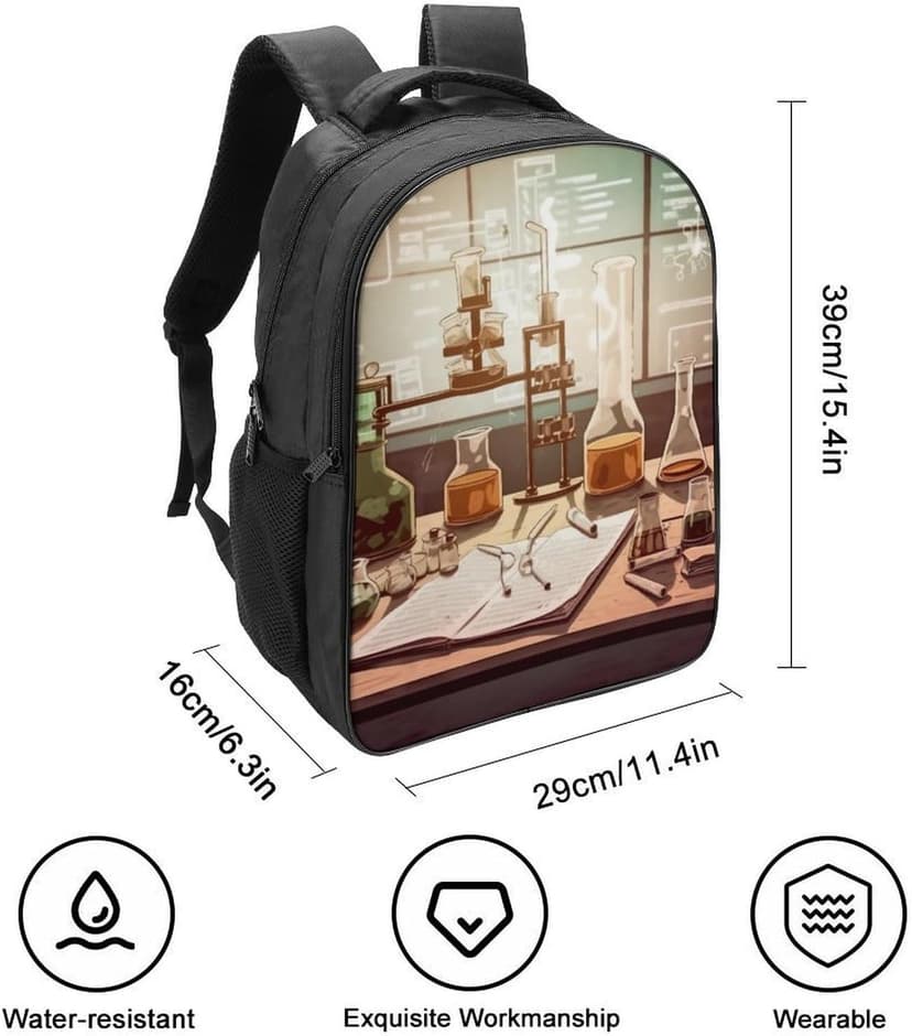 16 Inch Backpack Chemistry Lab Laptop Backpack Lightweight Full Print Travel Bag Casual Daypack for Women Men
