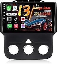 Car Radio Stereo for Dodge Ram 1500 2500 2013-2018: 9 inch Touchscreen Upgrade Radio DSP Stereo (2GB+32GB) Wireless CarPlay&Android Auto GPS Navigation 5G WiFi Bluetooth (Only fit Manual AC)