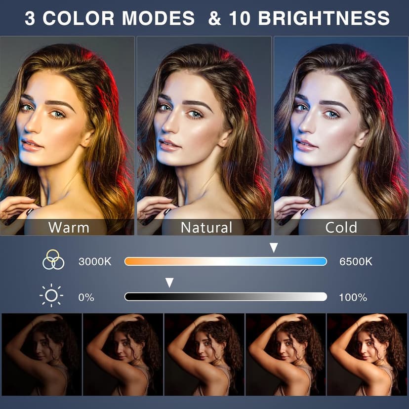 Desk Ring Light with Stand, 10.5'' Selfie Phone Light for Video Recording, Adjustable Circle Ringlight for Computer Laptop Zoom Meeting, Conference Video Calls, Podcast, Streaming, Photography