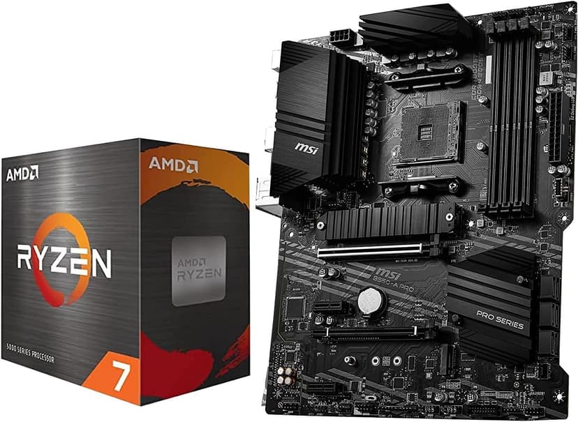 INLAND AMD Ryzen 7 5700X 8-Core 16-Thread Unlocked Desktop Processor with MSI B550-A PRO ProSeries Motherboard (AMD AM4, DDR4, PCIe 4.0, SATA 6Gb/s, M.2, USB 3.2 Gen 2 ATX)