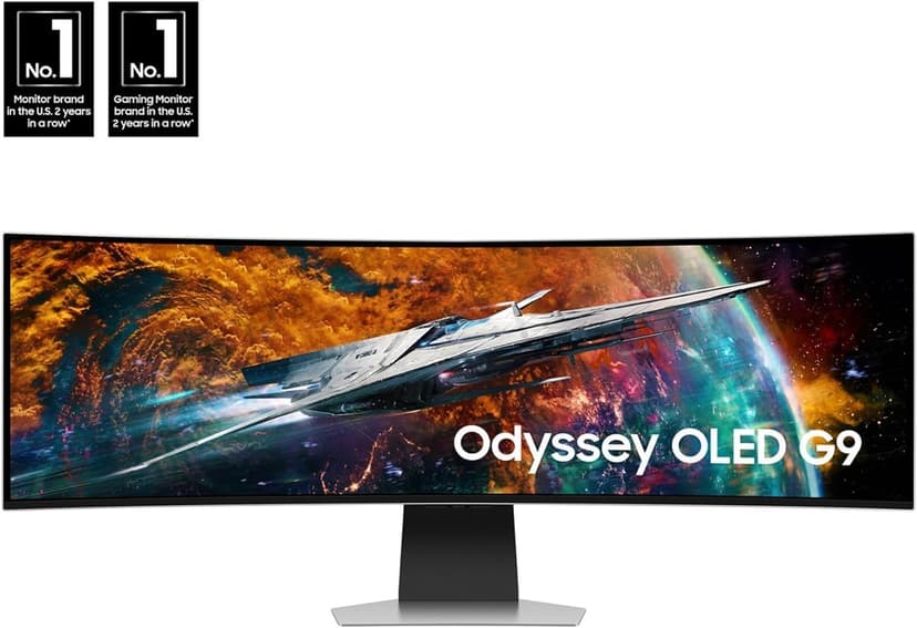 Samsung 49" Odyssey OLED G9 (G95SC) Series Curved Smart Gaming Monitor w QD-OLED, 240Hz, 0.03ms, AMD Freestyle Premium Pro, G-Sync Compatible, Dual QHD, Neo Quantum Processor Pro, LS49CG954SNXZA
