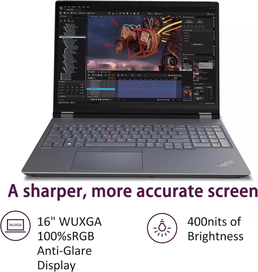 Lenovo ThinkPad P16 Gen 2 Mobile Workstation (16" FHD+ 100% sRGB, Intel Core i7-14700HX, 32GB RAM, 1TB SSD, NVIDIA RTX 1000 Ada) Laptop for Engineer, 1080P Webcam, IST HUB, Win 11 Pro (Renewed)