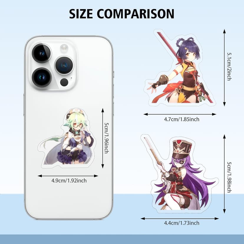TaiCy Character Stickers, Waterproof Sun-Proof Anime Game Sticker Pack for Phone,Laptop,Bottles,Skateboard (Genshin Stickers-1)
