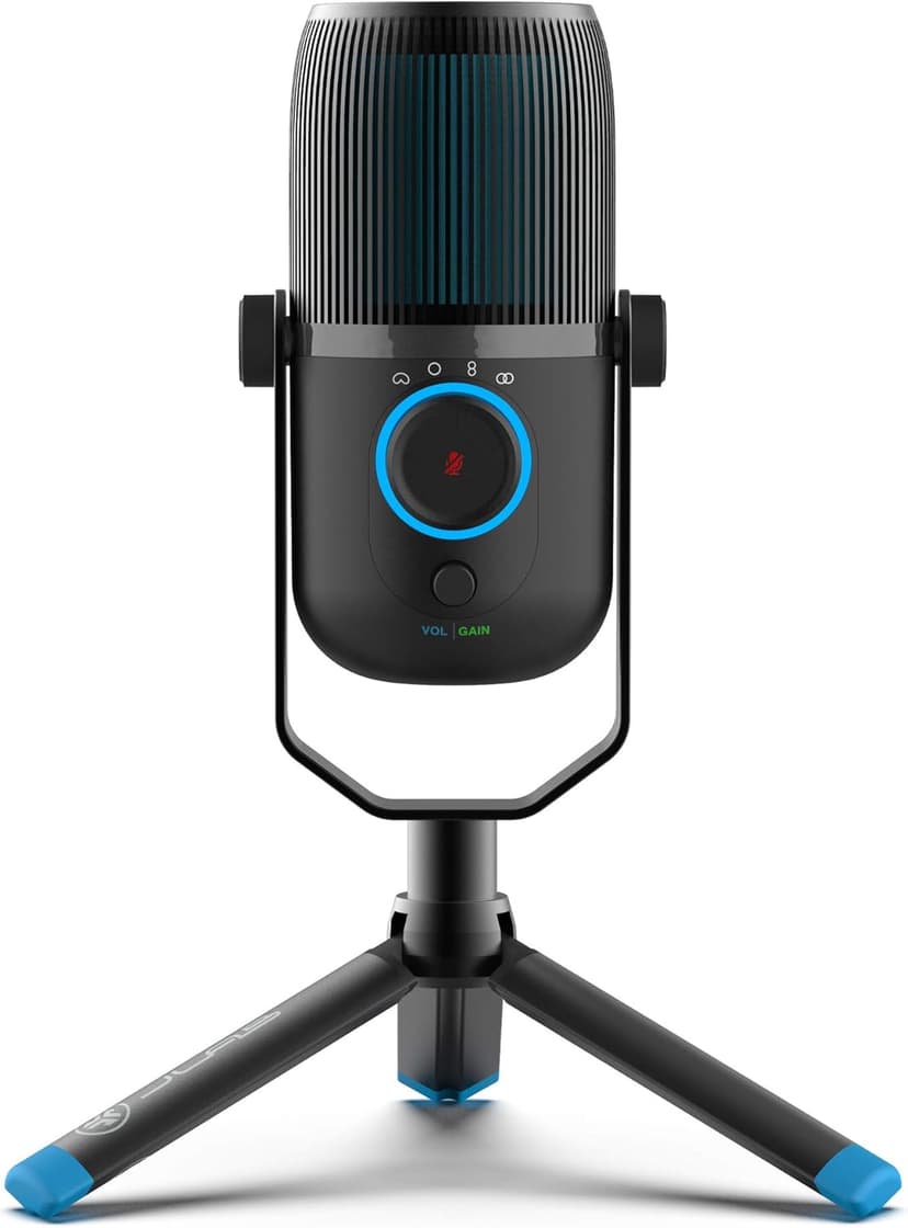 JLab Talk USB Microphone, USB-C Output, Cardioid, Omnidirectional, Stereo or Bidirectional, 96k Sample Rate, 20Hz, 20kHz Frequency Response, Volume, Gain Control, Quick Mute, Plug & Play