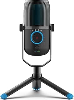 JLab Talk USB Microphone, USB-C Output, Cardioid, Omnidirectional, Stereo or Bidirectional, 96k Sample Rate, 20Hz, 20kHz Frequency Response, Volume, Gain Control, Quick Mute, Plug & Play