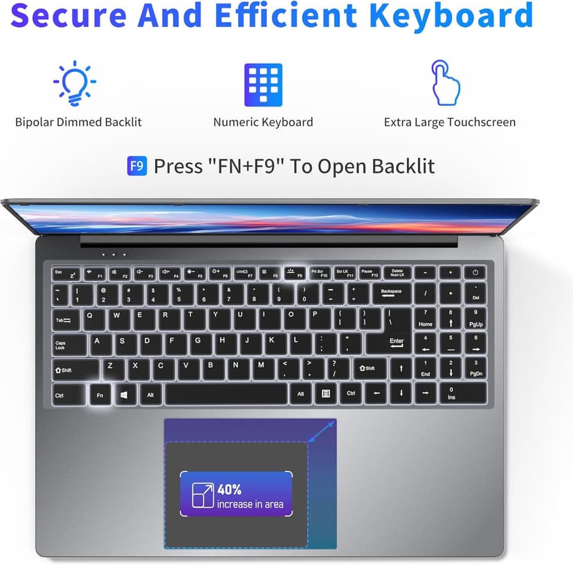 16 Inch Laptop Computer, Gaming Laptop 2025, 16GB RAM 1TB SSD, N150 Processor(Up to 3.6GHz), FHD 1920 * 1200, 180° Open, Backlit, BT4 WIFI5, Windows 11 Pro, 6000 mAh Battery, Student