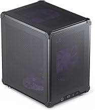 JONSBO C6 Black Mini MATX Mesh PC Case,Simple Compact Desktop Micro ATX Chassis,Upper Cover/Side Panel Tool-Free Open pc case, ATX Power Bite (L185mm Max.),Support 75mm CPU Cooler,GPU200-255mm