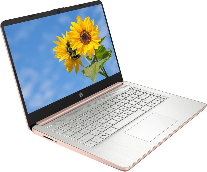HP AI-Powered 14" HD Laptop with Microsoft Office and 1TB Cloud Storage Included for 1-Year| 16GB RAM|128GB SSD & 128GB Portable SSD| Intel 4-Core CPU| Webcam| Ultra Light|Win 11| RK Bundle| Rose Gold