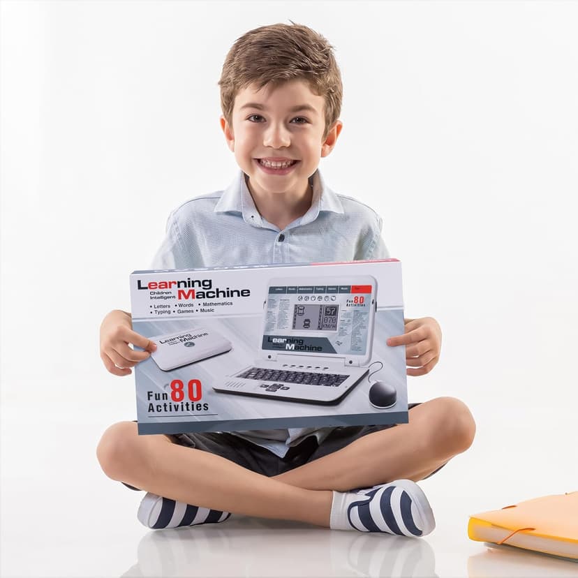 LESHITIAN Kids Laptop - 80 Learning Modes to Learn Alphabet, Words, Mathematics, Play Games and Music - Toy for Children Ages 5+